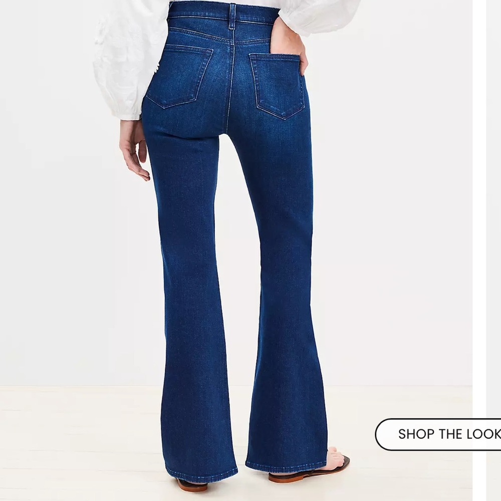 LOFT Women's Mid Blue Flare Jeans - Picture 5 of 11